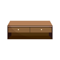 Isolated colored wooden tv furniture image Vector