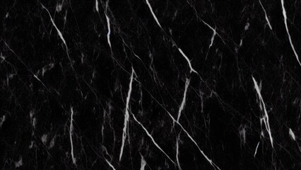 Naklejka na ściany i meble Black marble texture for floor tiles. White veins black marble texture design.