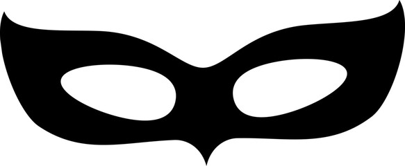 Carnival mask icon. Black holiday eyemask silhouette