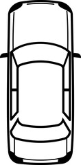 Car linear icon. Auto top view. Road transport