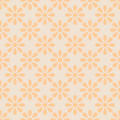 Fototapeta premium Seamless pastel and orange vector pattern with decorative tile white print background