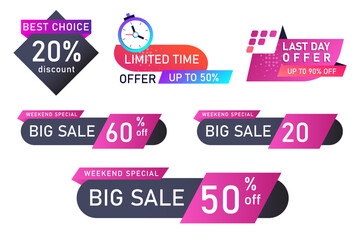 Free vector sale label collection illustration