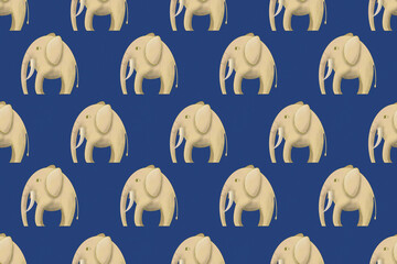 Elephant Doodles seamless pattern for background, carpet ,wallpaper, clothing ,wrapping, Batik, fabric,  illustration, embroidery style.