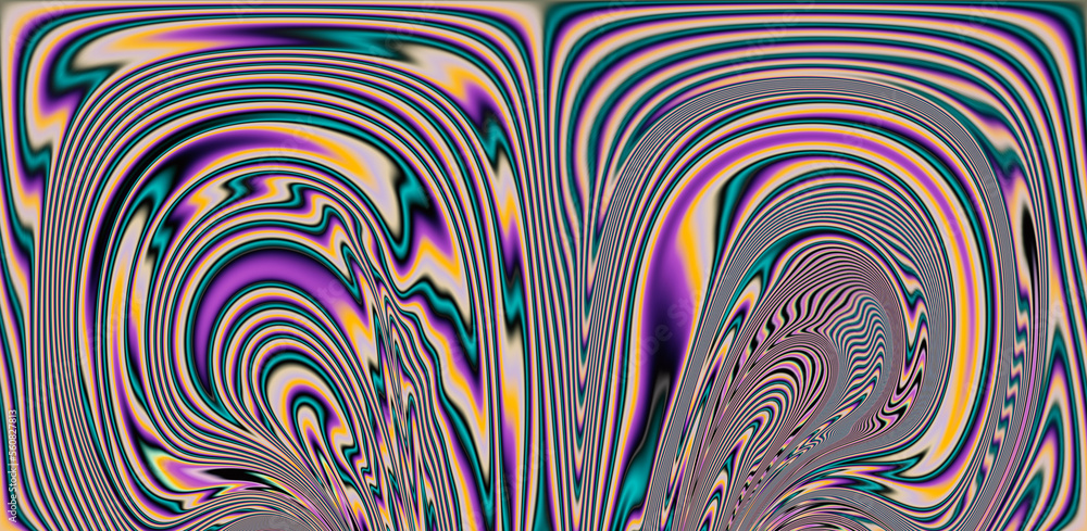 Leinwandbilder texture of a glitched and distorted tv screen. wavy and distorted moire pattern in acid colors.