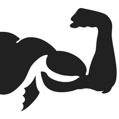 Athletes hand with big biceps. Symbol for gym and sports