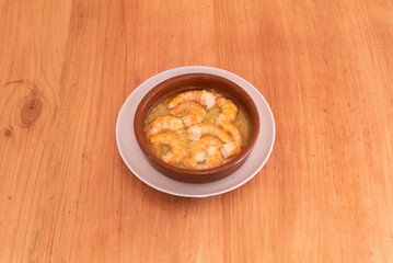 Garlic prawns, as they are called in Spain, are a popular dish of Spanish cuisine that are usually found mostly in the south and center of the territory