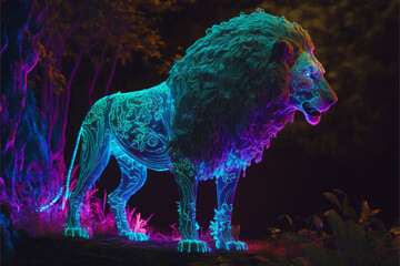 Glowing Lion - Generative AI
