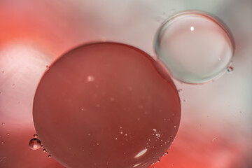 Bubbles of oil in the water. Balloons, eyes, balls, colors.
Abstraction - Cosmos - Planets.