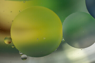 Bubbles of oil in the water. Balloons, eyes, balls, colors.
Abstraction - Cosmos - Planets.
