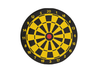 Dartboard in yellow and black isolated png file