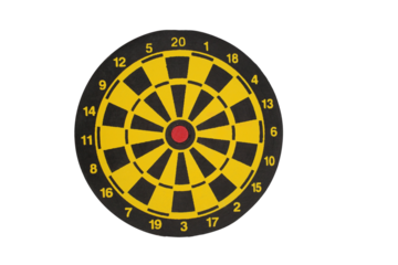 Dartboard in yellow and black isolated png file