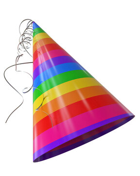 3d illustration of a colored hat for party