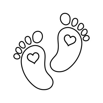 Baby feet icon vector. Love illustration sign. Newborn symbol or logo.