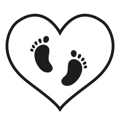 Baby feet icon vector. Love illustration sign. Newborn symbol or logo.