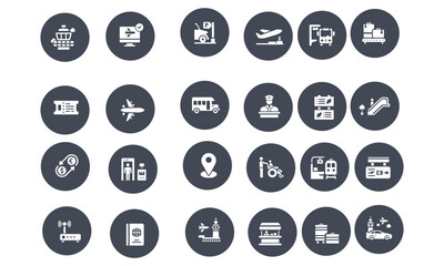 Airport Elements icons vector design 