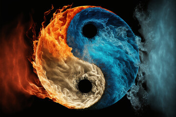 yin yang symbol, fire vs water