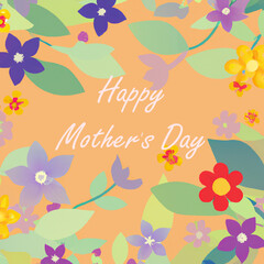 Fototapeta na wymiar Mother's day card with flowers 