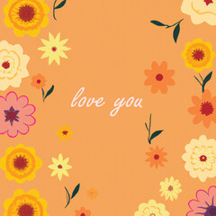 floral valentine card, love card