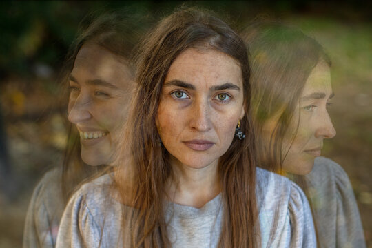 Merged Photos Of Woman With Various Emotions