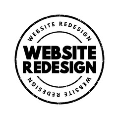 Website Redesign text stamp, concept background