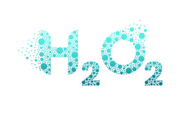 Hydrogen Peroxide H2O2 bubble logo design isolated on white background. Hydrogen Peroxide icon vector illustration.
