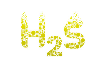 Hydrogen Sulfide H2S bubble logo design isolated on white background. Hydrogen Sulfide icon vector illustration.