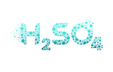 Sulfuric Acid H2SO4 bubble logo design isolated on white background. Sulfuric Acid icon vector illustration.