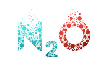 Nitrous oxide N2O bubble logo design isolated on white background. Nitrous oxide icon vector illustration.