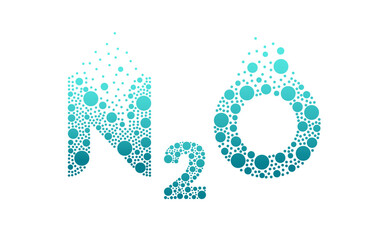 Nitrous oxide N2O bubble logo design isolated on white background. Nitrous oxide icon vector illustration.