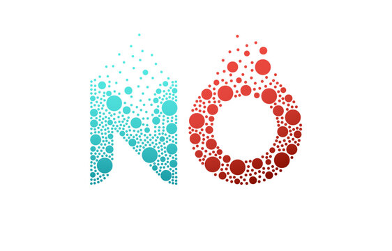 Nitric oxide NO bubble logo design isolated on white background. Nitric oxide icon vector illustration.