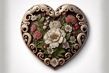 Valentine’s Day Love Heart with flowers