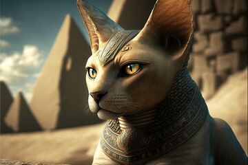 egyptian sphinx cat - obrazy, fototapety, plakaty
