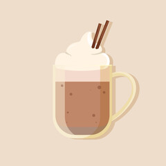 cocoa with cream. Drinks vector illustration design