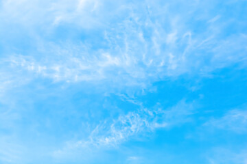 Blue sky background with cirrus clouds background