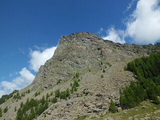 The Italian alps during the summer in the Champorcher valley, one of the wildest valleys in the Aosta Valley, Italy - July 2012.