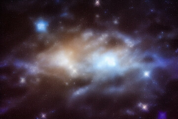 Obraz na płótnie Canvas Abstract space nebula backgrounds. IA technology