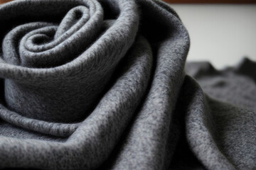 Fototapeta premium grey scarf, wool fabric close-up texture 