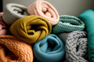 Obraz na płótnie Canvas Wool clothes knit texture, cozy, warm, natural, wool fabric close-up