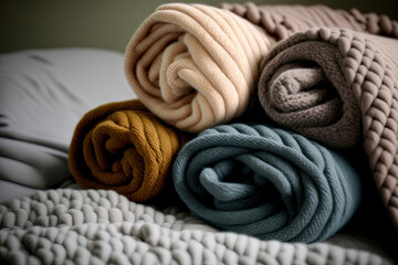 Obraz na płótnie Canvas Wool natural clothes scarf knit texture cozy, warm, wool fabric close-up