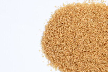 Brown sugar on white background