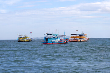 Boats on the sea. Pattaya city, Thailand