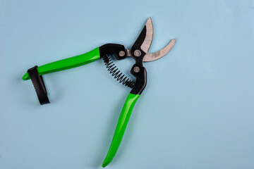 Garden secateurs. Pruning Shears isolated on white background.