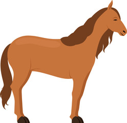 Horse icon. Farm riding animal. Cartoon stallion