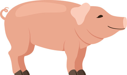 Funny pig icon. Cartoon farm domestic animal