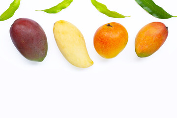 Tropical fruit, Mango  on white background.