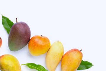 Tropical fruit, Mango  on white background.