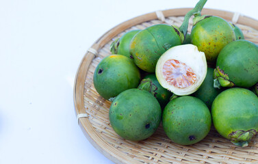 Betel nuts on white background.