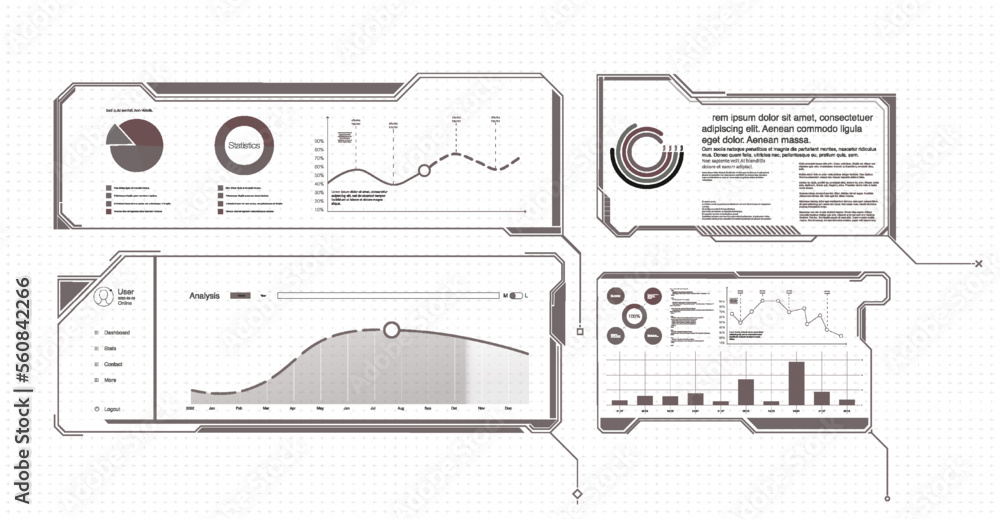 Poster gui elements for game. data information infographic. vector big set of sci fi modern user interface 