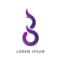 Letter 8 logo elegant, for the logo of a product, purple gradient color.