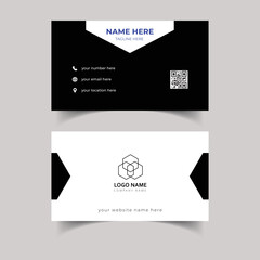 Creative and professional business card design.Double-sided creative business card template. Modern simple business card with white and black colors.